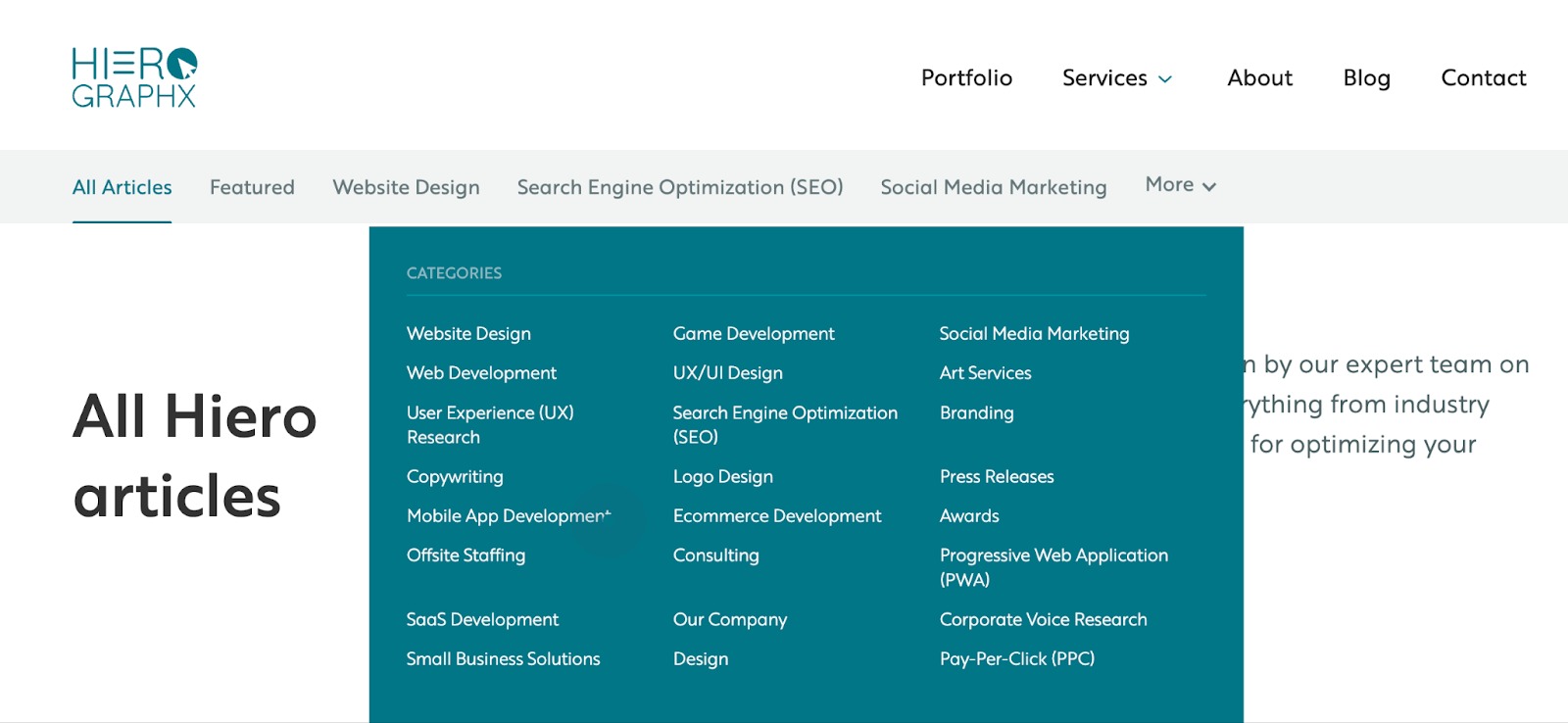 New version of blog categories menu